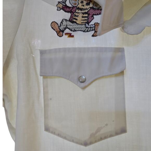 Vintage Authentic Western Posada Borracho Embroidered Long Sleeve Shirt SZ 16 - Picture 6 of 9